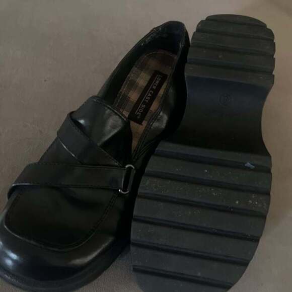Vtg Lower East side platform Y2K loafer school girl 90s shoes sz 8 - Picture 2 of 3